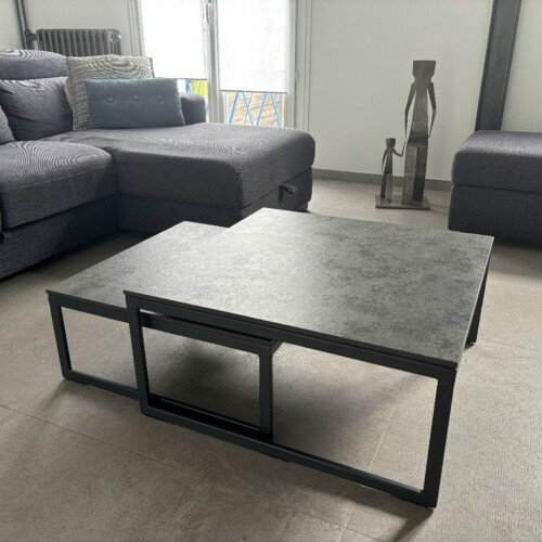 Table basse en céramique Néolith réalisée sur mesure par Athis Marbres Table basse en céramique Néolith réalisée sur mesure par Athis Marbres